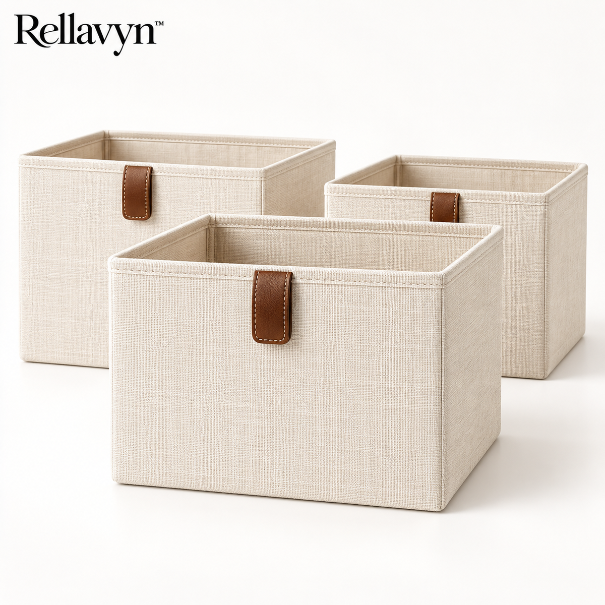 Rellavyn™ Premium Linen Closet Storage Bins, Set of 3