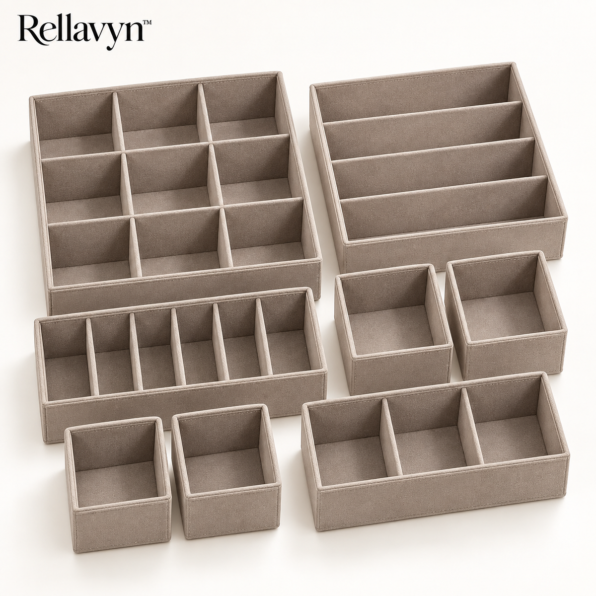 Rellavyn™ Modular Fabric Drawer Organizer Set