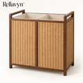 Rellavyn™ Double-Compartment Rattan Laundry Hamper