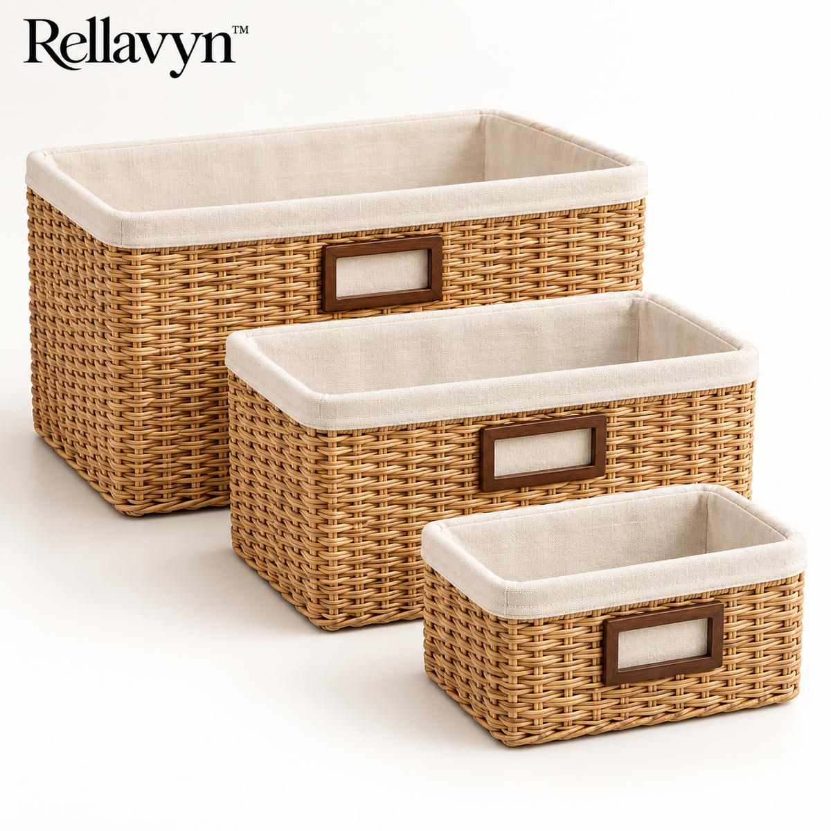 Rellavyn™ Woven Pantry Storage Baskets, Set of 3