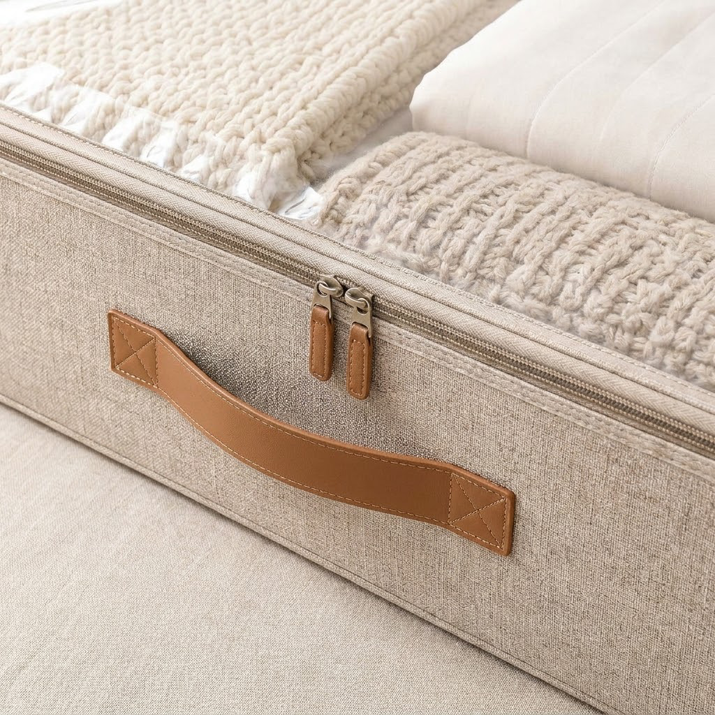 Rellavyn™ Linen Under-Bed Storage Bag with Clear Top