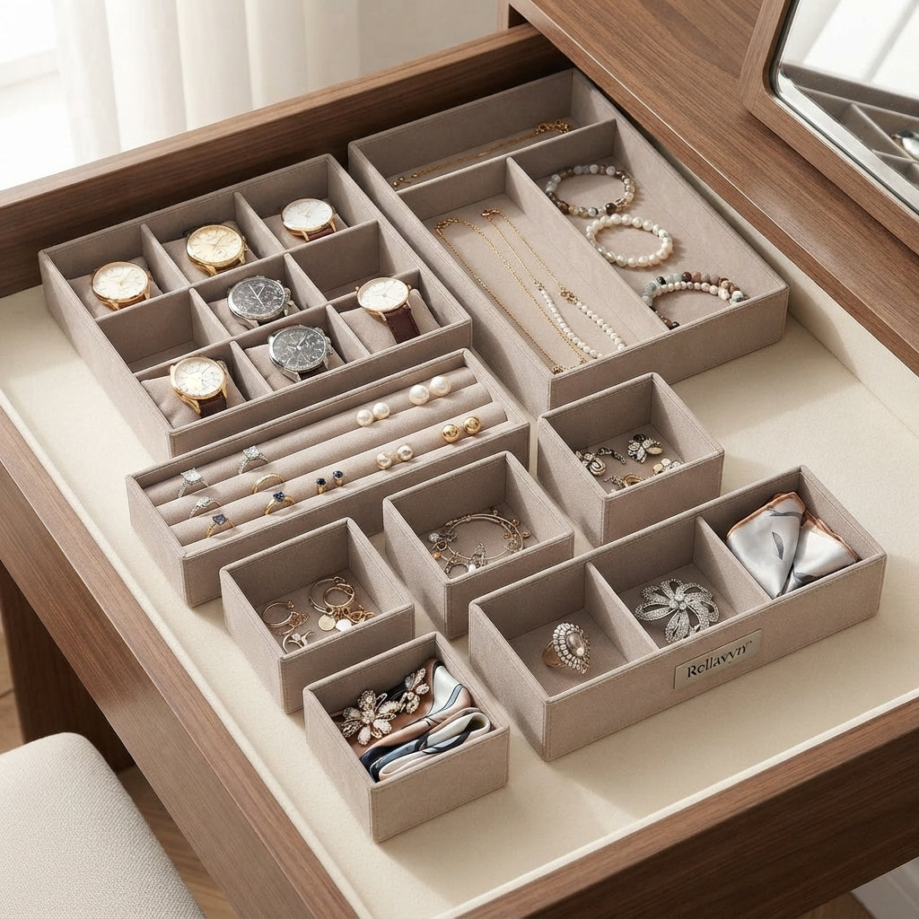 Rellavyn™ Modular Fabric Drawer Organizer Set