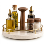 Rellavyn™ Stone-Look Pantry Turntable with Walnut Handle