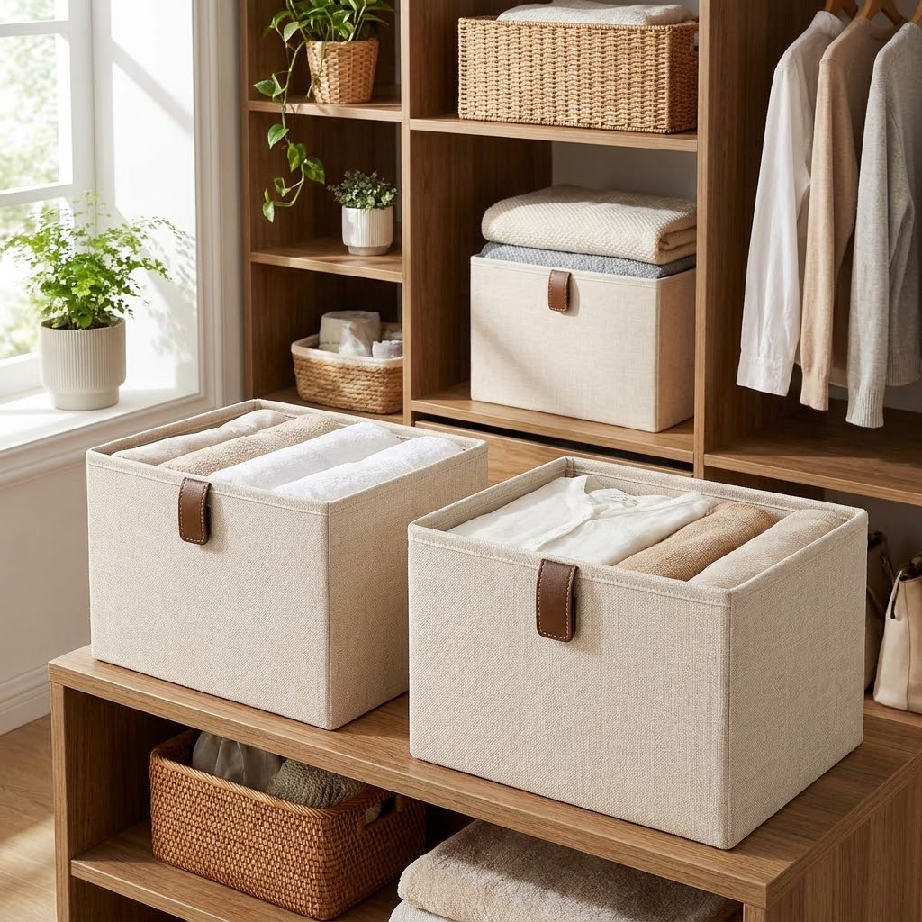 Rellavyn™ Premium Linen Closet Storage Bins, Set of 3